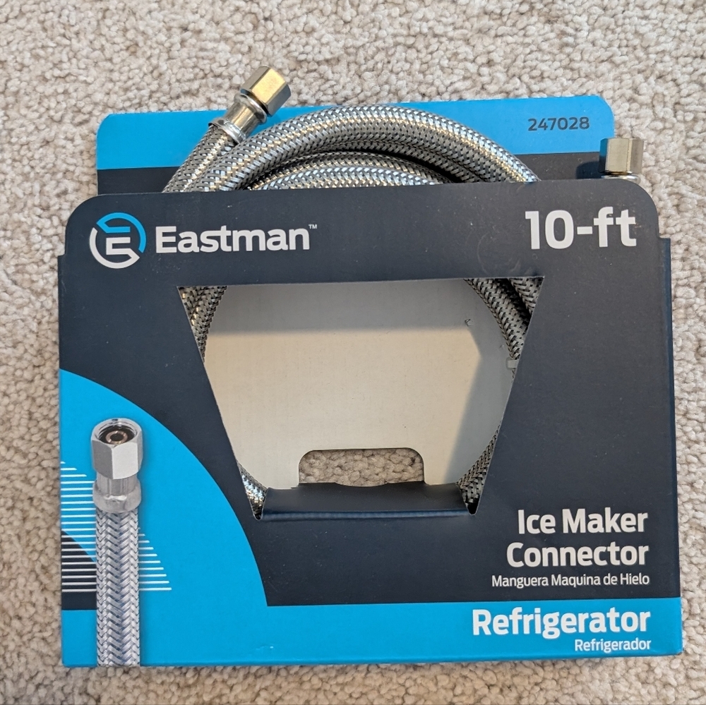 Eastman Ice Maker Connector for Refrigerator 10 ft New 247028 Steel Flex